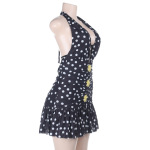 Sexy Polka Dot Deep V-Neck Mini Dress