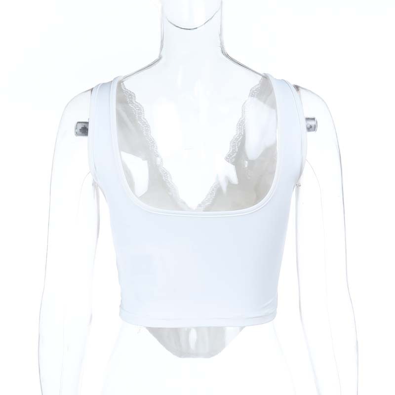 Women's Lace Trim V-Neck Satin Tie-Waist Cami Top