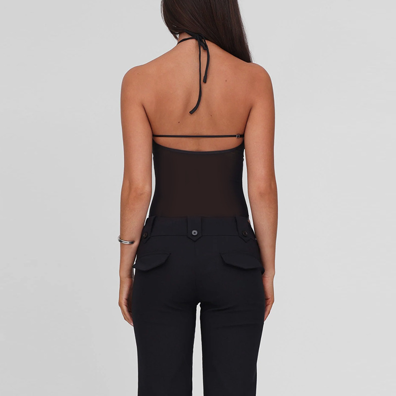 Women's Sexy Cutout Halter Crop Top