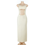 Women's Solid Color Sleeveless Cutout Lace-Up Mini Dress