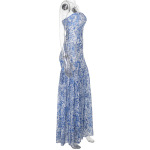Women's Sleeveless Bustier Maxi Dress with Side Slit