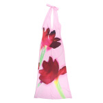 Women's Floral Bodycon Maxi Dress with Open Back