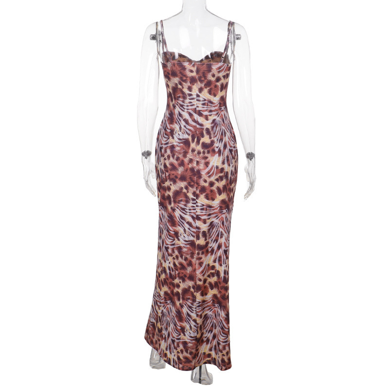 Women's Zebra & Leopard Print Bodycon Maxi Dress