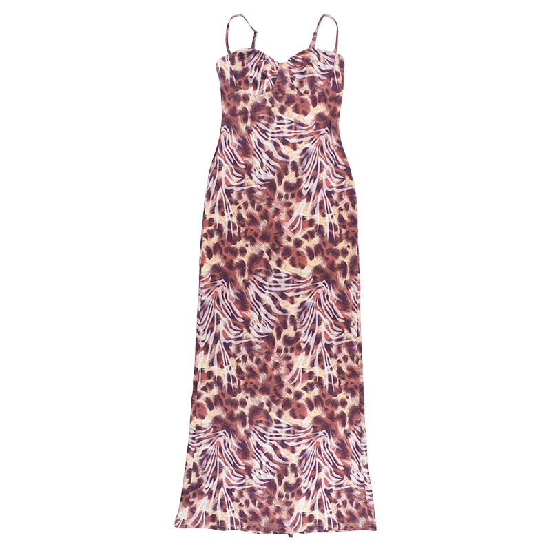 Women's Zebra & Leopard Print Bodycon Maxi Dress