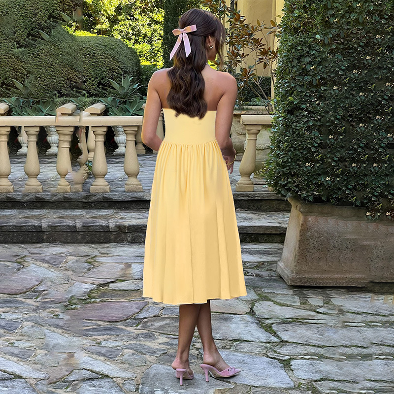 Women's Sleeveless Bustier Maxi Dress
