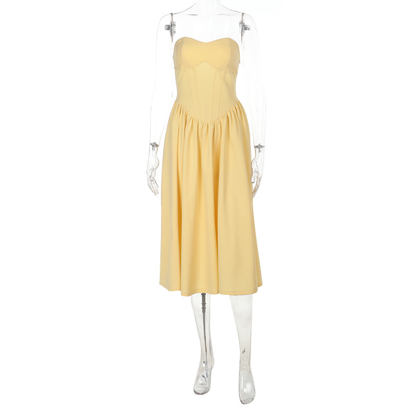 Women's Sleeveless Bustier Maxi Dress