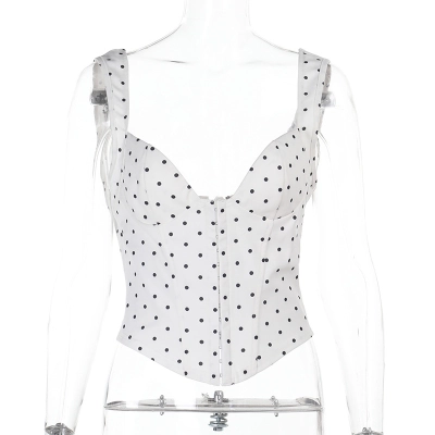  Sexy V-Neck Spaghetti Strap Tube Top with Cinched Waist 01