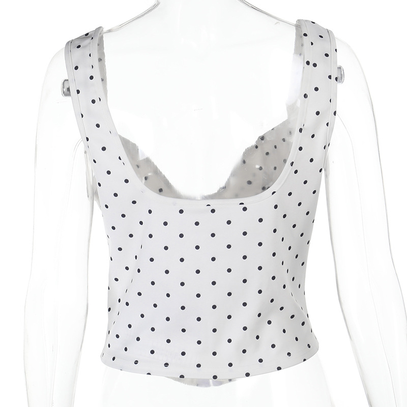  Sexy V-Neck Spaghetti Strap Tube Top with Cinched Waist