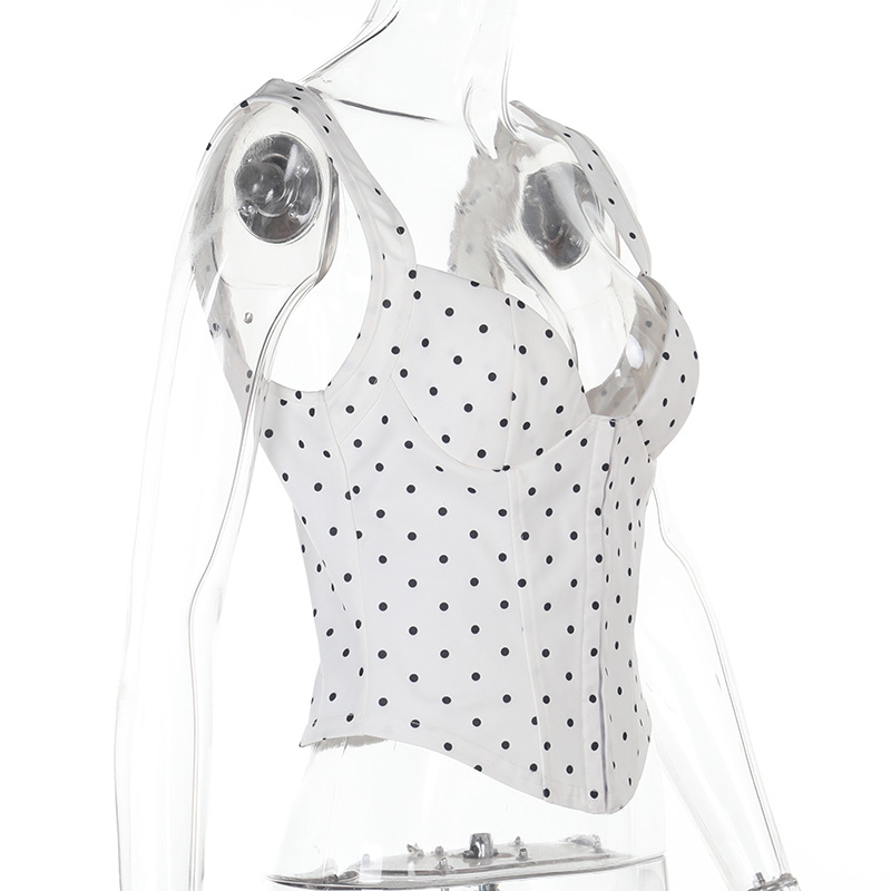  Sexy V-Neck Spaghetti Strap Tube Top with Cinched Waist