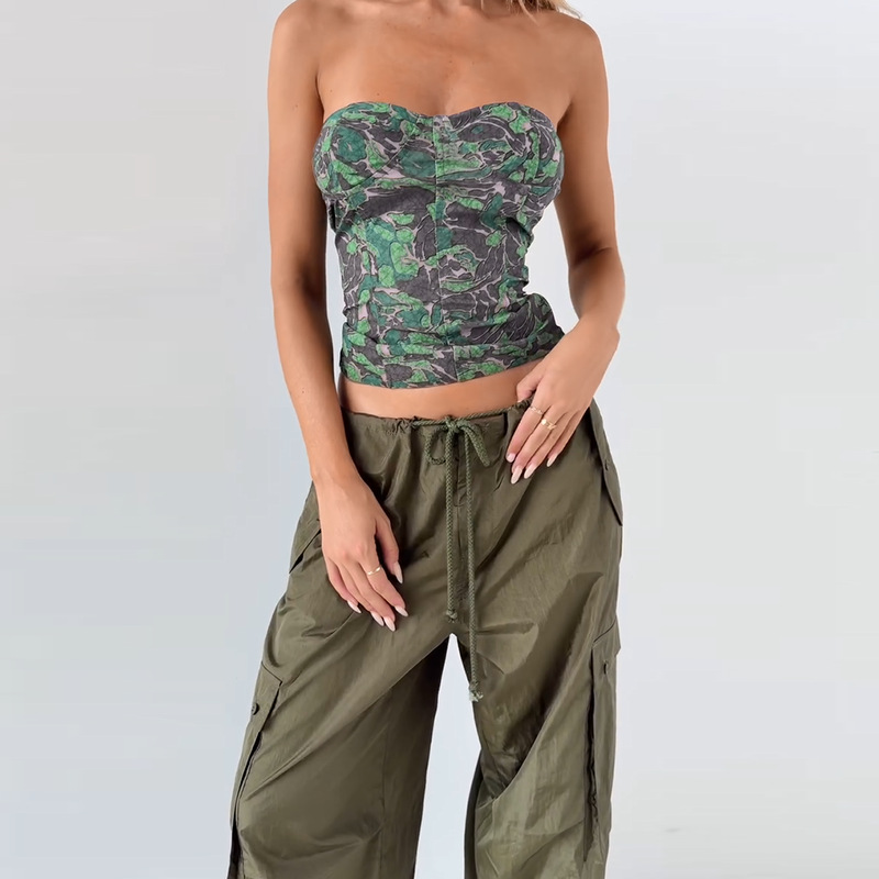 Women's Pure & Sexy Print Bustier Crop Top