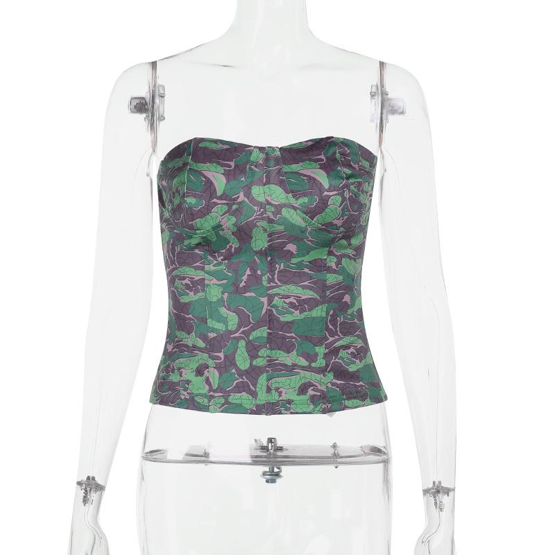 Women's Pure & Sexy Print Bustier Crop Top