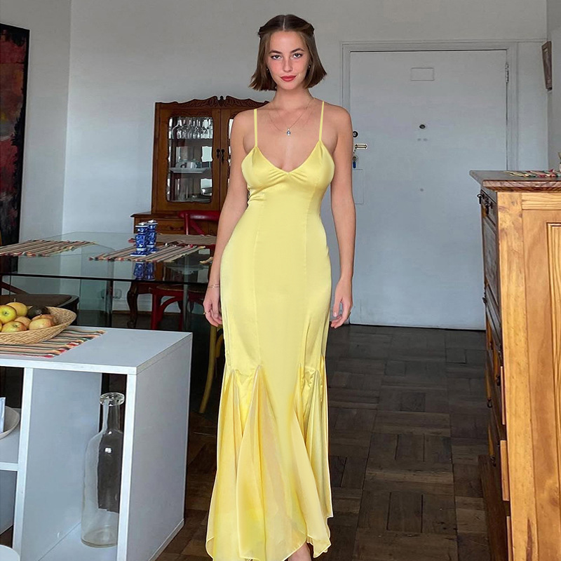 Women's Pure & Sexy Open Back Slip Dress