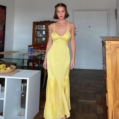 Women's Pure & Sexy Open Back Slip Dress 02