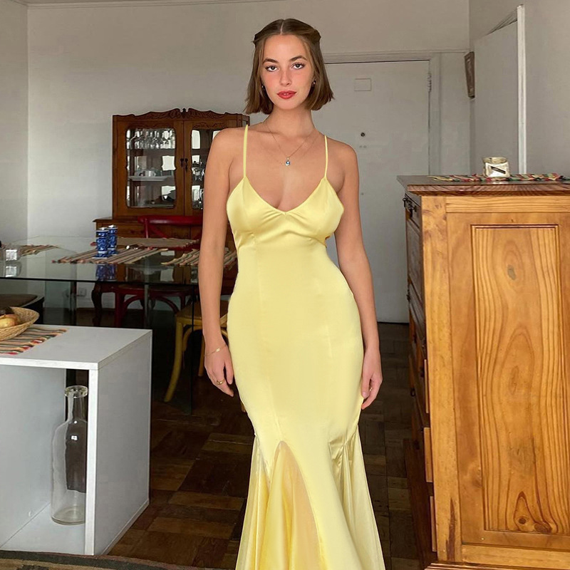 Women's Pure & Sexy Open Back Slip Dress