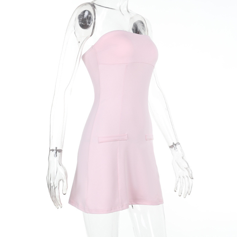 Women's Sexy Tube Top Bodycon Mini Dress