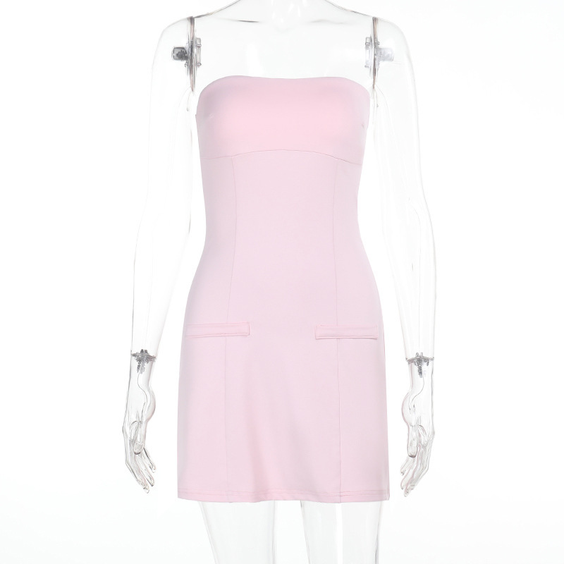 Women's Sexy Tube Top Bodycon Mini Dress