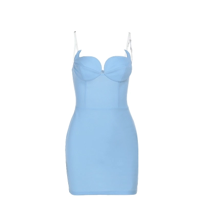 Women's Sharp Angle Strapless Bodycon Mini Dress  01