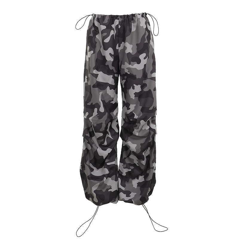 2025 New Tactical Streetwear Jogger with Elastic Cuffs  Camo Cargo Pants 
