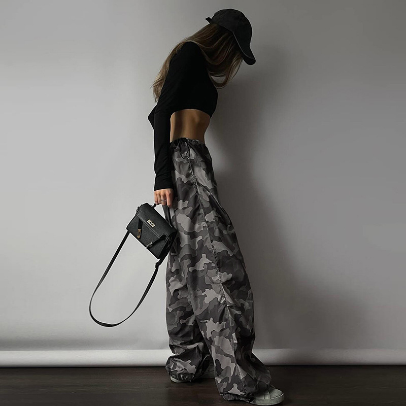 2025 New Tactical Streetwear Jogger with Elastic Cuffs  Camo Cargo Pants 