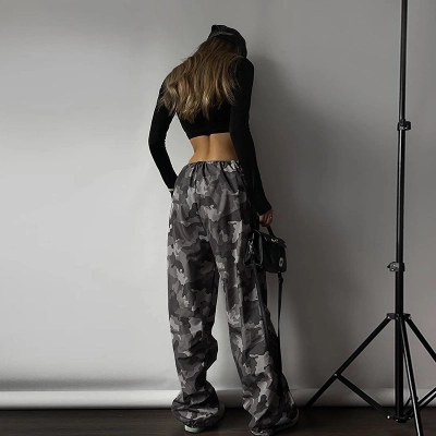 2025 New Tactical Streetwear Jogger with Elastic Cuffs  Camo Cargo Pants  02