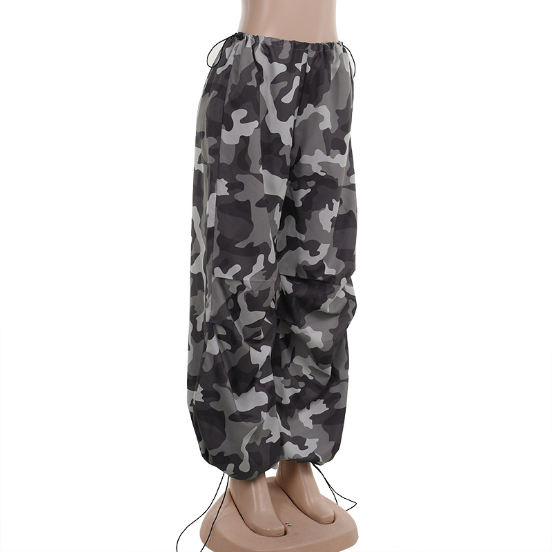 2025 New Tactical Streetwear Jogger with Elastic Cuffs  Camo Cargo Pants 