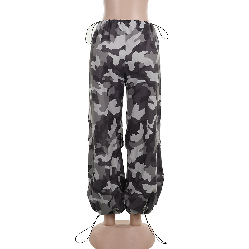 2025 New Tactical Streetwear Jogger with Elastic Cuffs  Camo Cargo Pants 