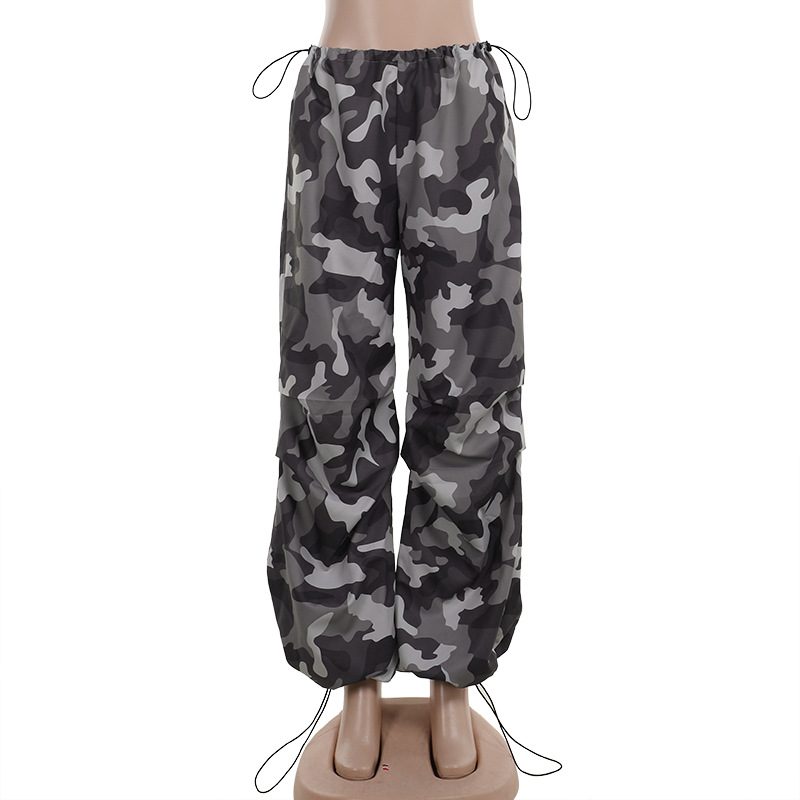 2025 New Tactical Streetwear Jogger with Elastic Cuffs  Camo Cargo Pants 