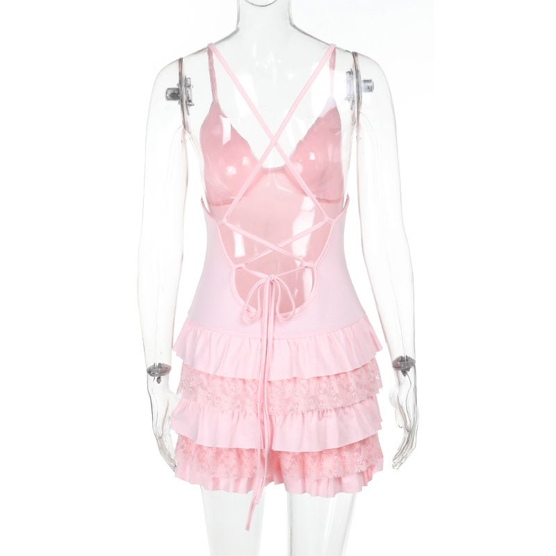 Sexy Backless Jumpsuit with Ruffled Deep V 