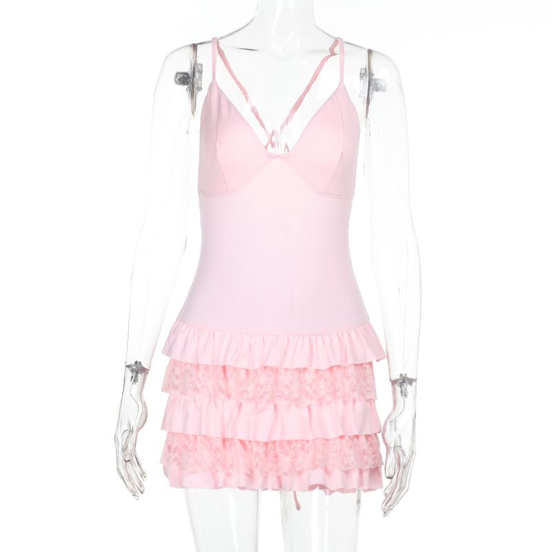 Sexy Backless Jumpsuit with Ruffled Deep V 