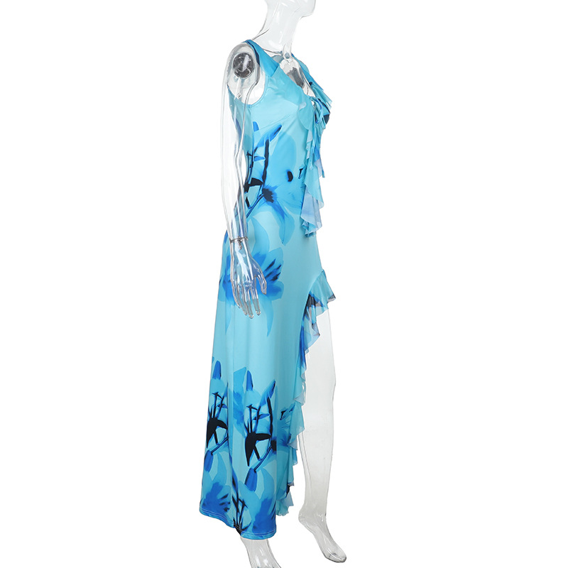 2025 New Women's Vacation Floral Print Maxi Dress