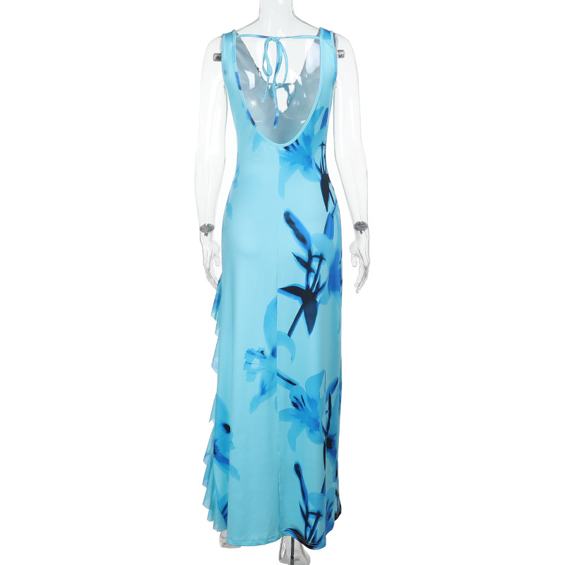 2025 New Women's Vacation Floral Print Maxi Dress