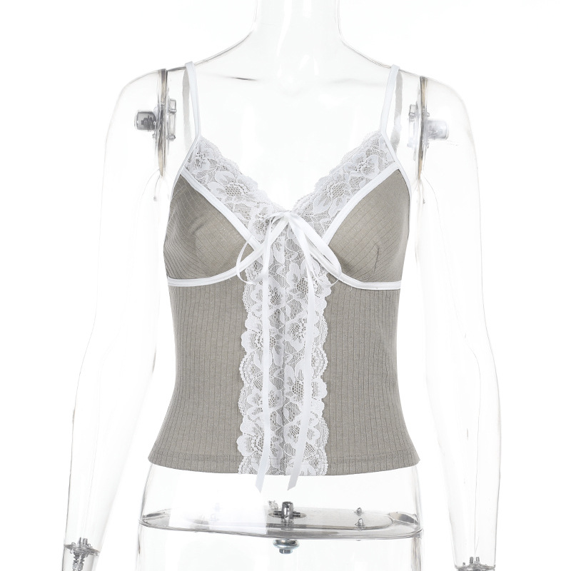 European Style Sexy Lace Trim Spaghetti Strap Camisole