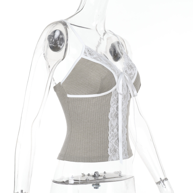 European Style Sexy Lace Trim Spaghetti Strap Camisole