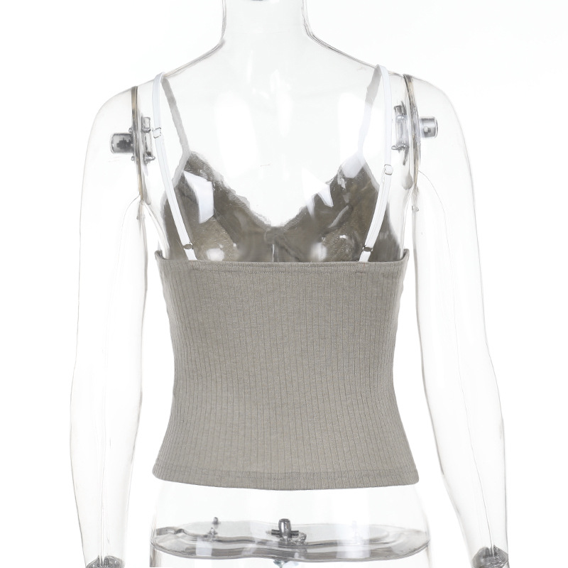 European Style Sexy Lace Trim Spaghetti Strap Camisole