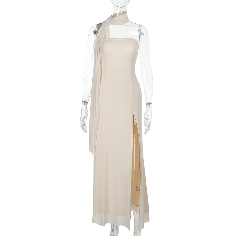 New Women's Strapless Bodycon Slit Dress