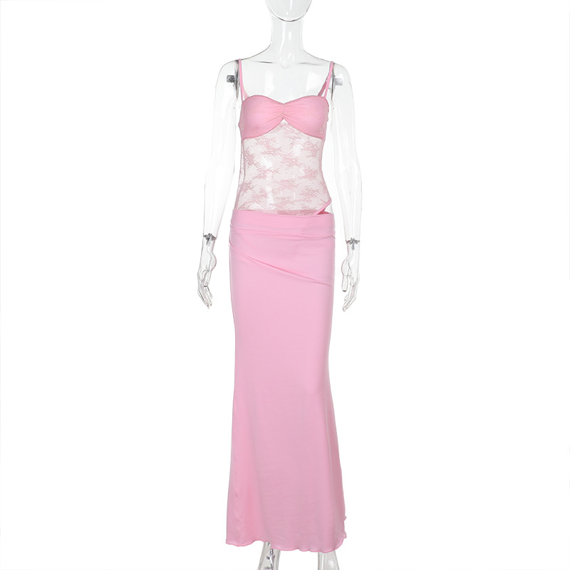 Stylish Sheer Panel Bodycon Slip Dress