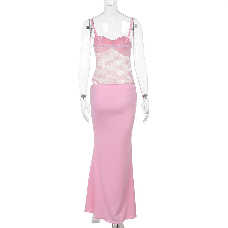 Stylish Sheer Panel Bodycon Slip Dress