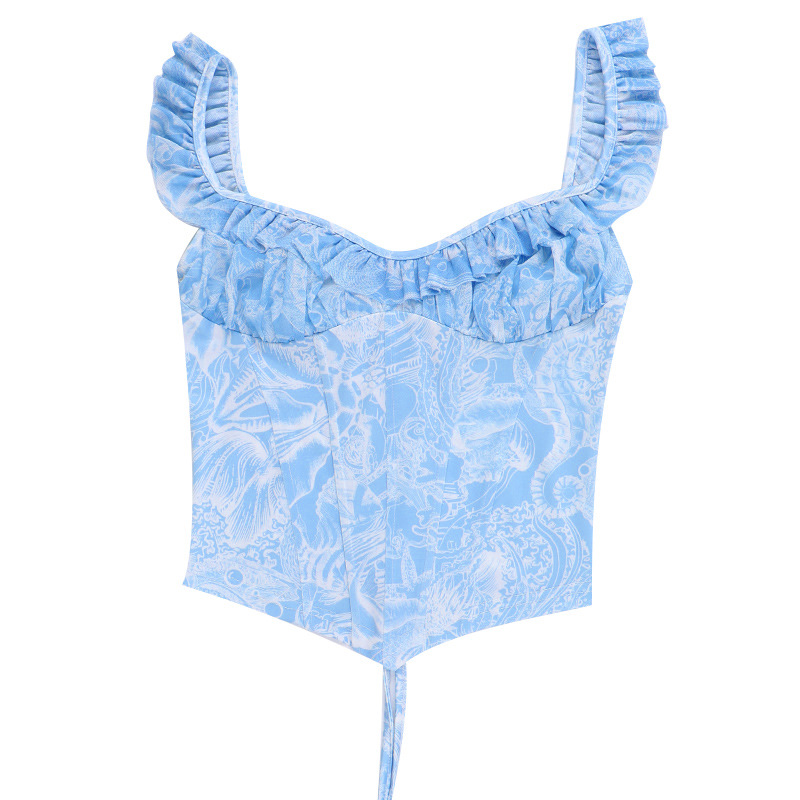 French-Inspired Print Patchwork Top