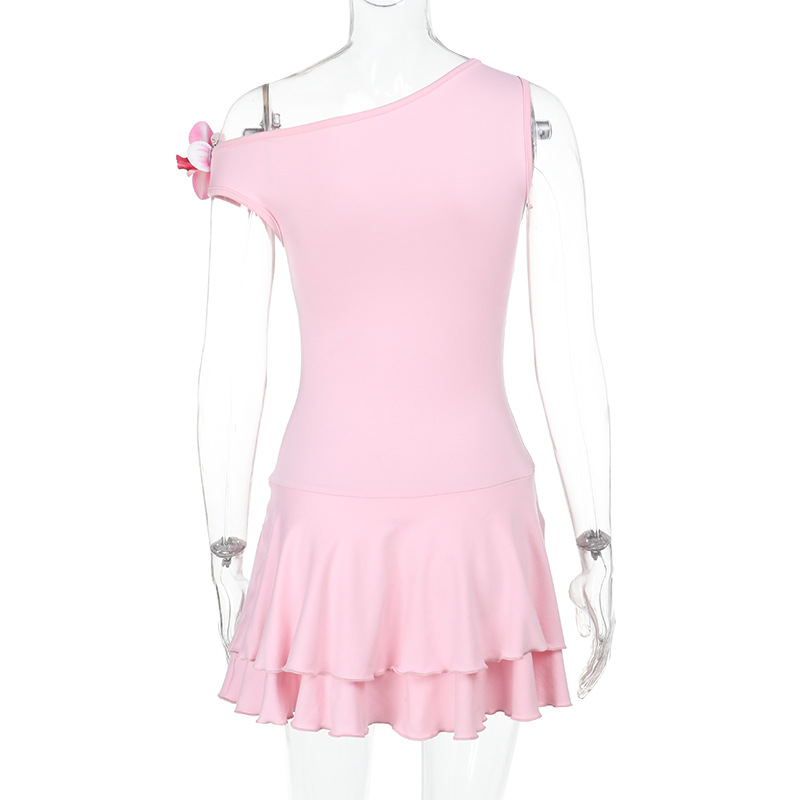 One-Shoulder Ruffled Mini Dress