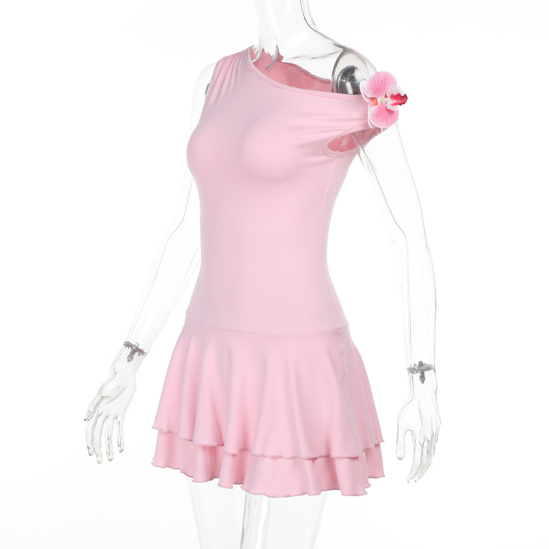 One-Shoulder Ruffled Mini Dress