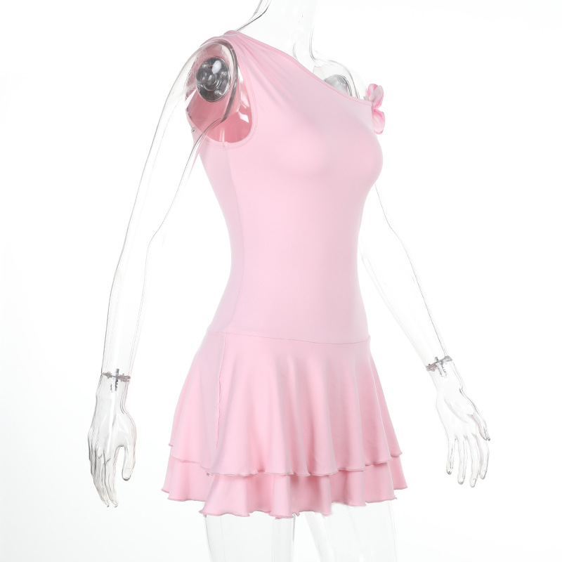 One-Shoulder Ruffled Mini Dress