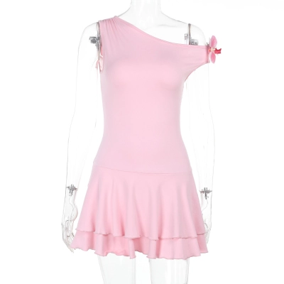 One-Shoulder Ruffled Mini Dress 01