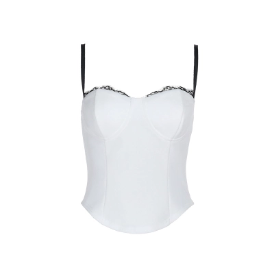 Contrast Color Lace Trim Fitted Tank 01