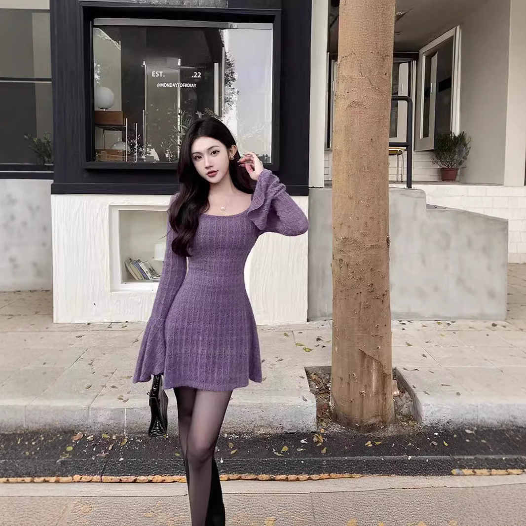 Knit Cardigan & Camisole Mini Dress