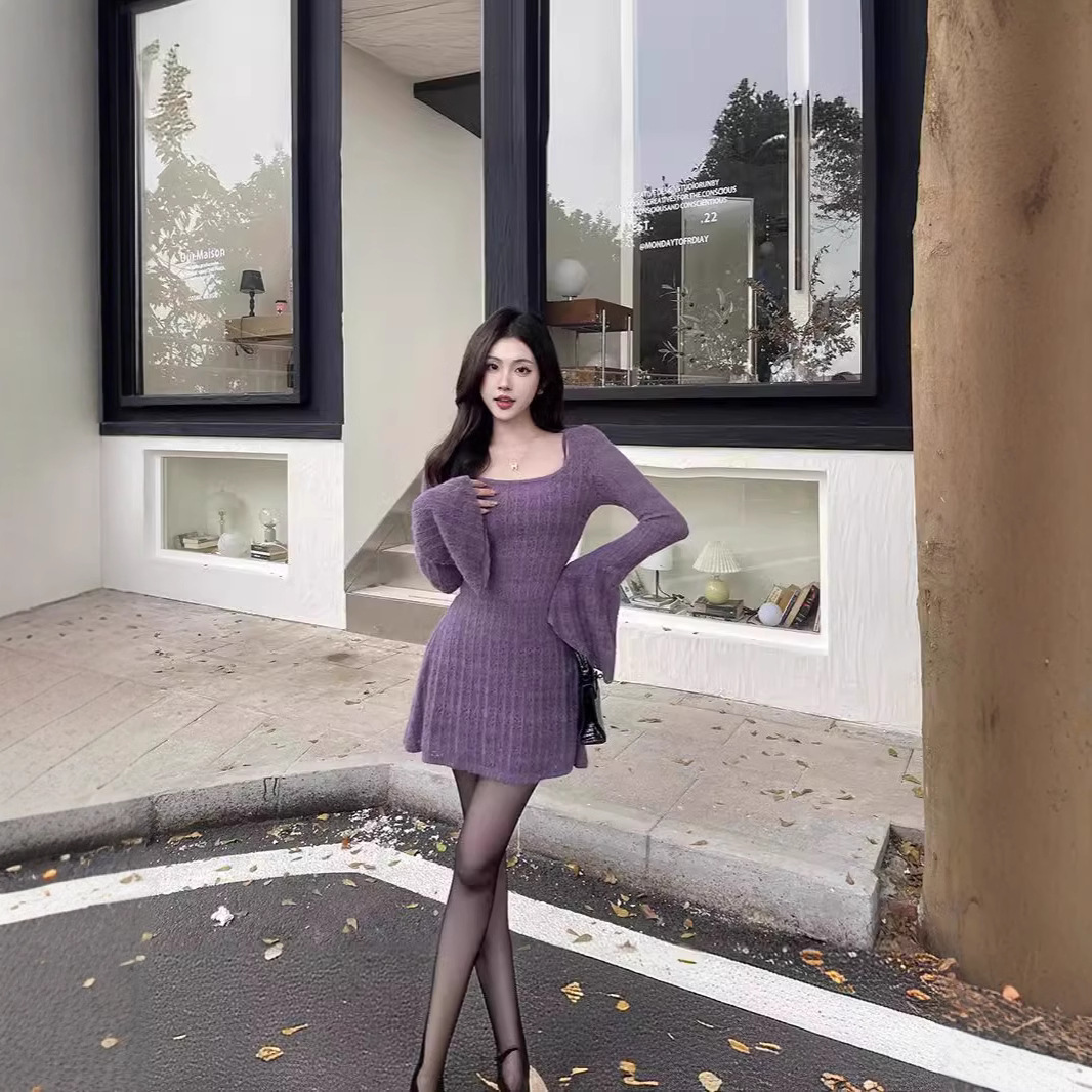 Knit Cardigan & Camisole Mini Dress