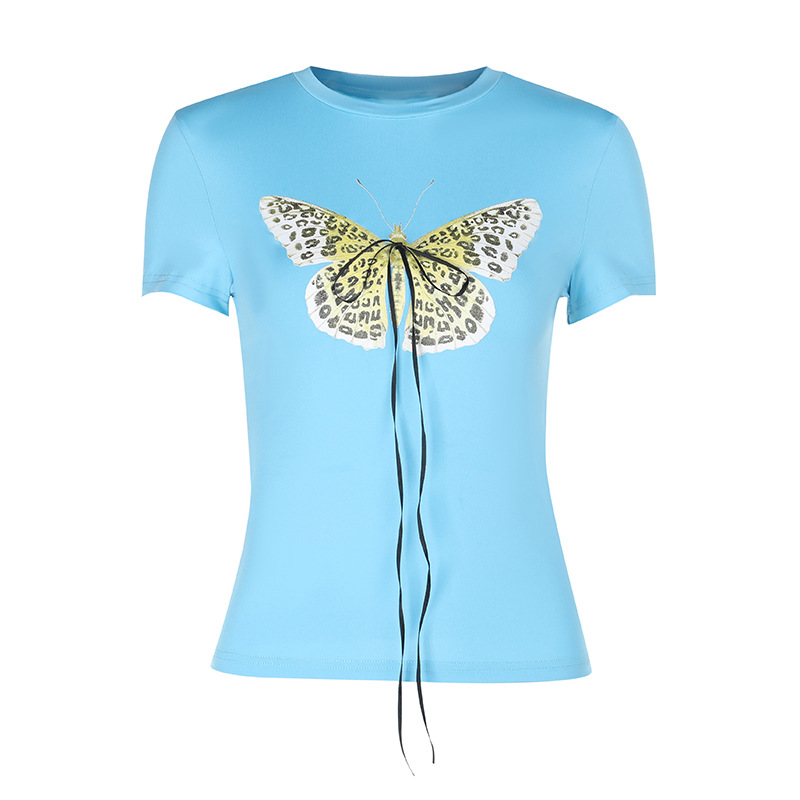 Butterfly Print Short Sleeve T-Shirt