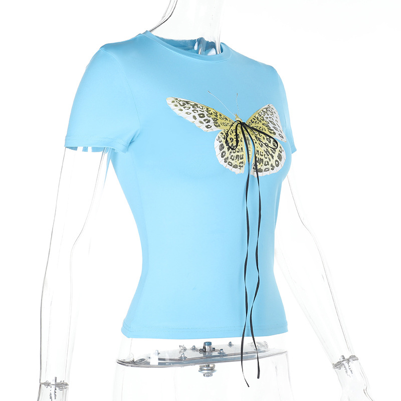 Butterfly Print Short Sleeve T-Shirt