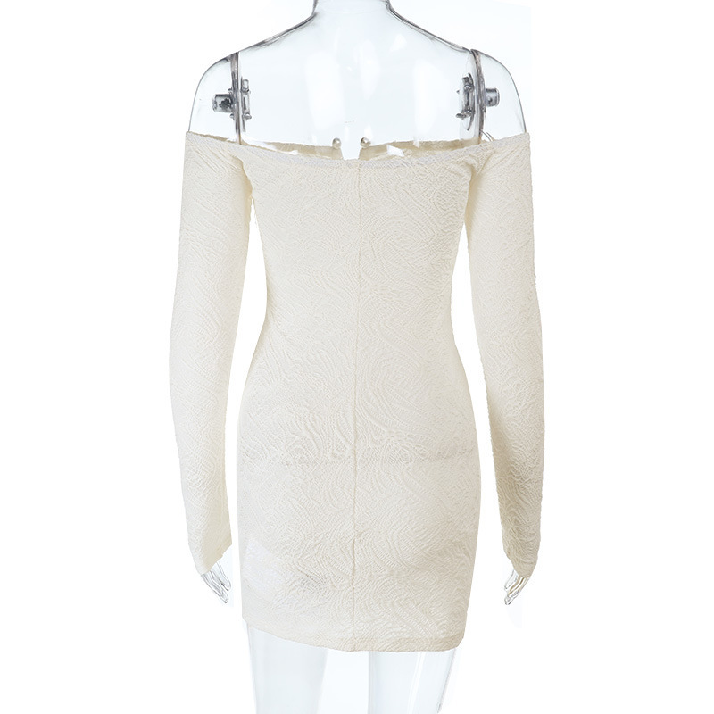 Sexy One-Shoulder Bodycon Mini Dress with U-Shaped Metal Clasp Short Sleeveless Party Dress