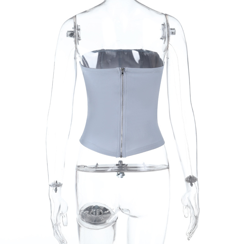 Sparkly Shiny Sequin Bodycon Bustier Tank Rhinestone Crop Tube Top