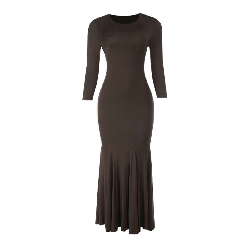 "Lotus Walk" Bodycon Long Sleeve Midi Dress